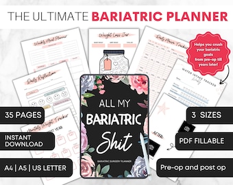 Planificador de Cirugía Bariátrica: Seguimiento de Pérdida de Peso Pre y Postoperatoria (PDF Imprimible)