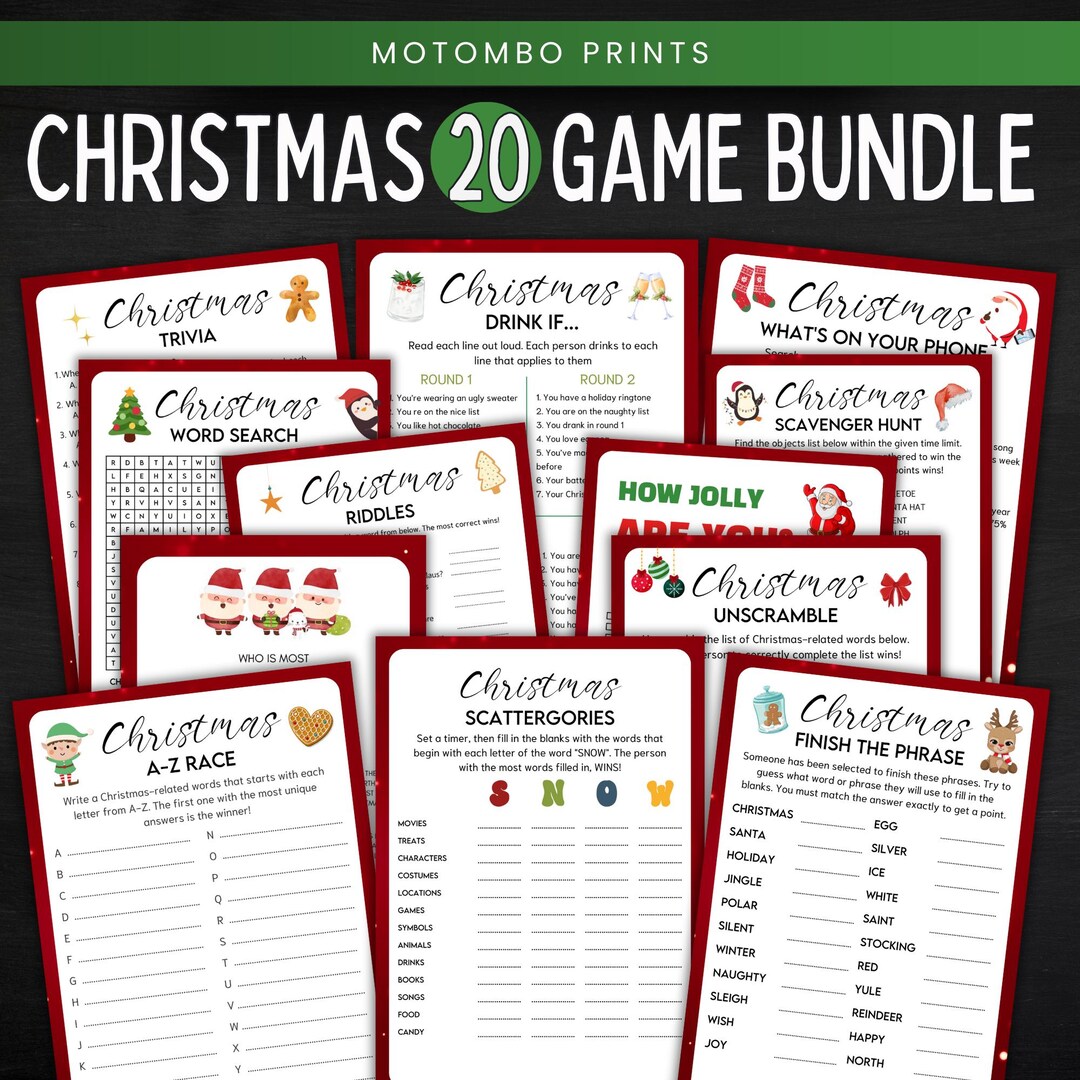 Christmas Game Bundle: 20 Holiday Party Games (printable) - Etsy