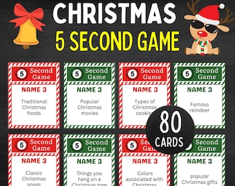 Juego de Navidad de 5 segundos: Trivial familiar (PDF imprimible)