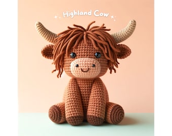 Patrón de crochet de vaca de las Tierras Altas: Peluche Harper Amigurumi (Descarga digital)