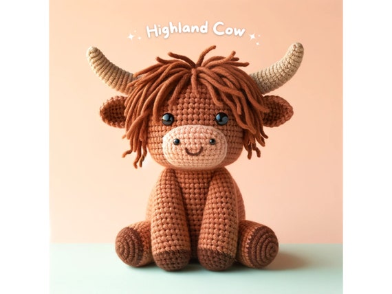 Highland Cow Crochet Pattern: Harper Amigurumi Plushie (Digital Download)