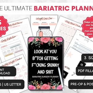 Bariatric Surgery Planner: Pre & Post-Op, Weight Loss Tracker (PDF Fillable)