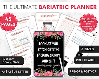 Planificador de Cirugía Bariátrica: Seguimiento Pre y Postoperatorio de Pérdida de Peso (PDF Rellenable)