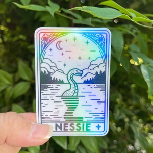 Tarot Card Nessie Sticker - Nessie - Lochness - Holographic - Cryptic - Mystery