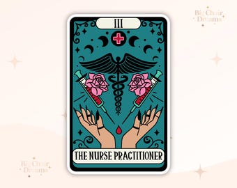 Tarot Card The Nurse Practitioner - Holographic -  Nursetok - Kindle Sticker
