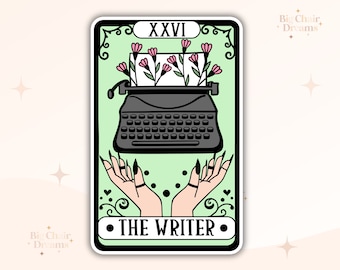 Tarot Card The Writer Sticker - Book Lover - Smut - Booktok - bookish Sticker - kindle sticker - e-reader - Holographic