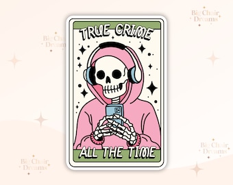 True Crime All The Time Junkie Sticker - Crimetok - Crime Lover