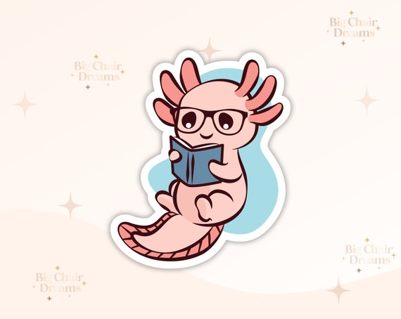 Book Love Axolotl Sticker