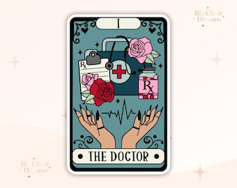 Tarot Card The Doctor Sticker - Holographic -  Doctok - Kindle Sticker