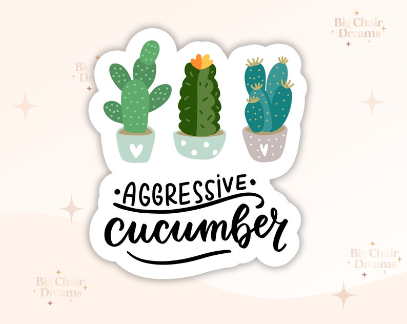Aggressive Cucumber Sticker - Etsy