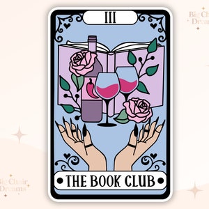 Tarot Card The Book Club Sticker - Book Lover - Booktok - bookish Sticker - kindle sticker - e-reader - bookish sticker