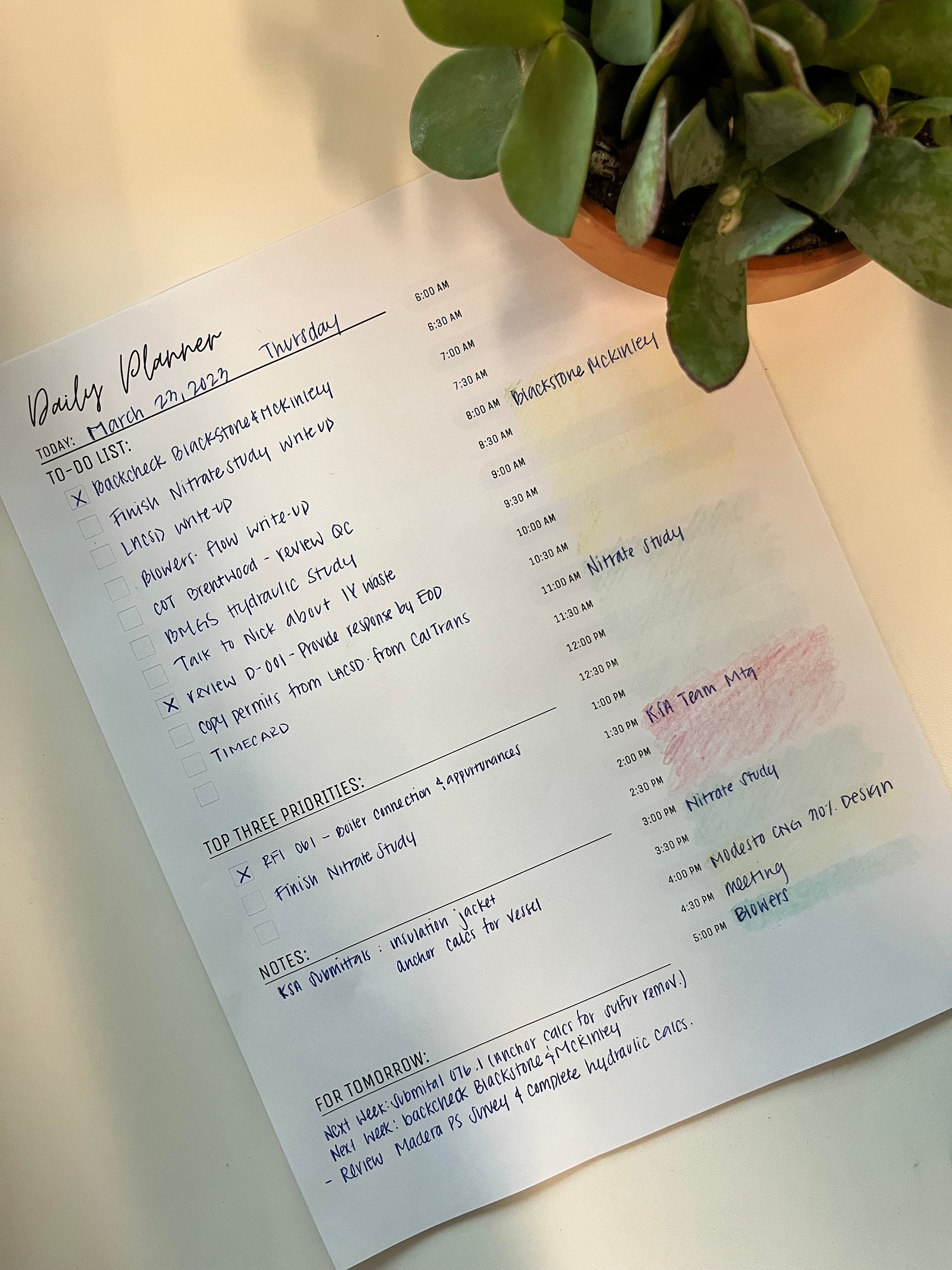 Daily Schedule Template - Etsy