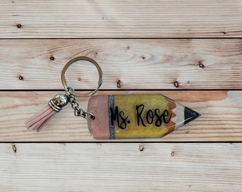 Personalized Pencil Keychain