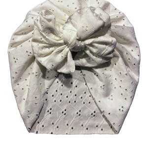 Newborn Baby Hat, Head Wrap, Turban Baby Girl Hat, Bow, White Hair Accessories For Baby And Toddlers