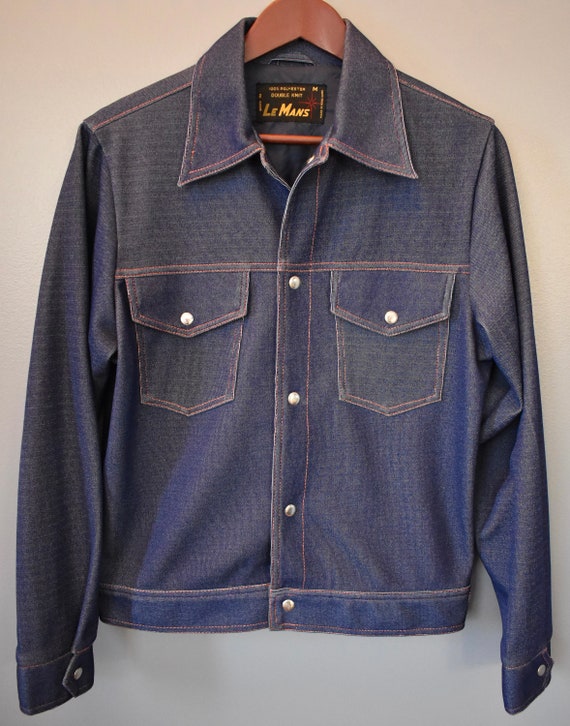 Vintage Polyester Leisure Suit Jacket - Men's 197… - image 1