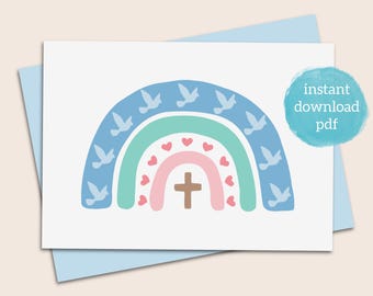 Happy baptism printable card congratulations on christening day card plus envelope template