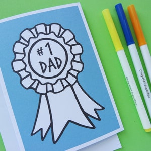 Number 1 Dad Happy Fathers Day Coloring Page Card Printable - Etsy