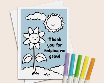 Thanks for helping me grow card for daycare or preschool teacher appreciation week