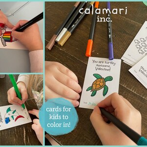 Printable Valentine Day Cards to Color PDF for Preschool With Candy ...