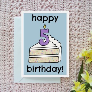 Printable Foldable 5th Happy Birthday Coloring Card 5 - Etsy