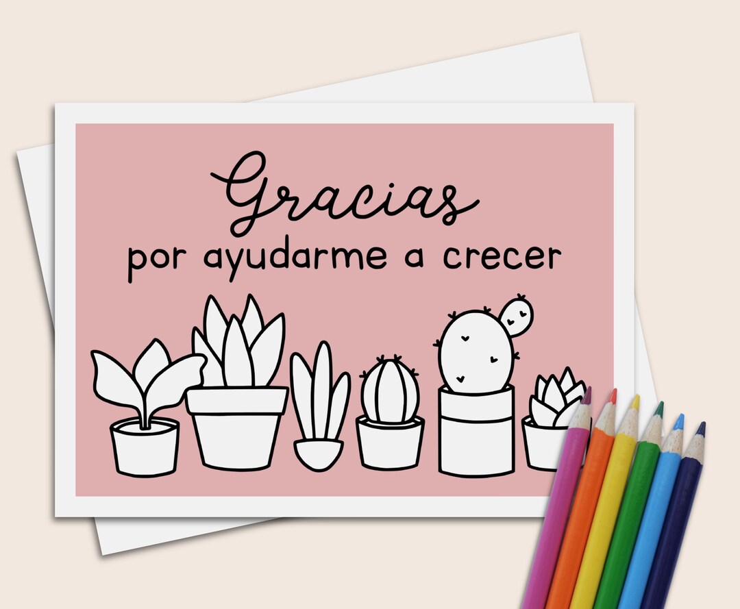 Spanish Teacher Appreciation Card 5x7 Card for Teachers "gracias Por ...