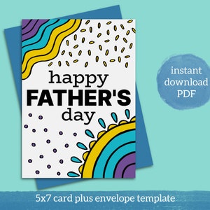 Biglietto d'auguri dell'ultimo minuto per la festa del papà, stampabile in PDF, 2 modelli più modello di busta