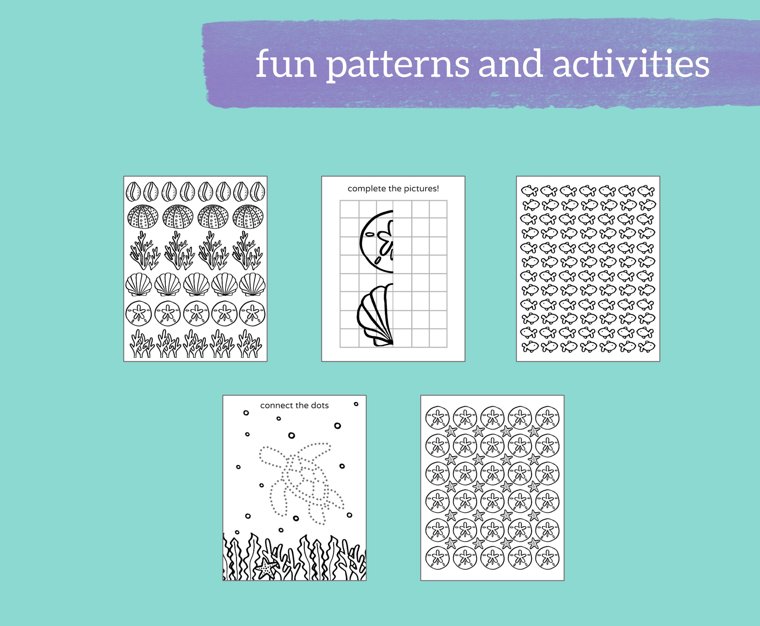 Mermaid Printable Under the Sea Coloring Pages Birthday Party