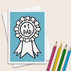 Biglietti da colorare per la festa del papà, numero 1, papà, 5x7, carta da colorare, 3 disegni tra cui scegliere
