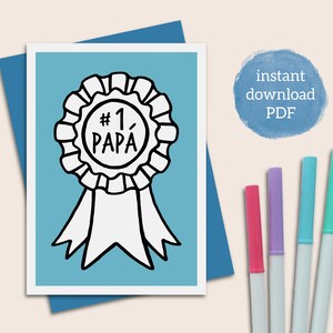 Spanish happy fathers day printable 5x7 coloring card #1 papa card