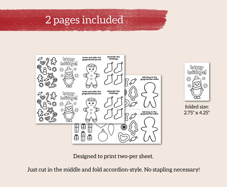 Christmas Mini Coloring Book Printable Stocking Stuffers Filler Ideas