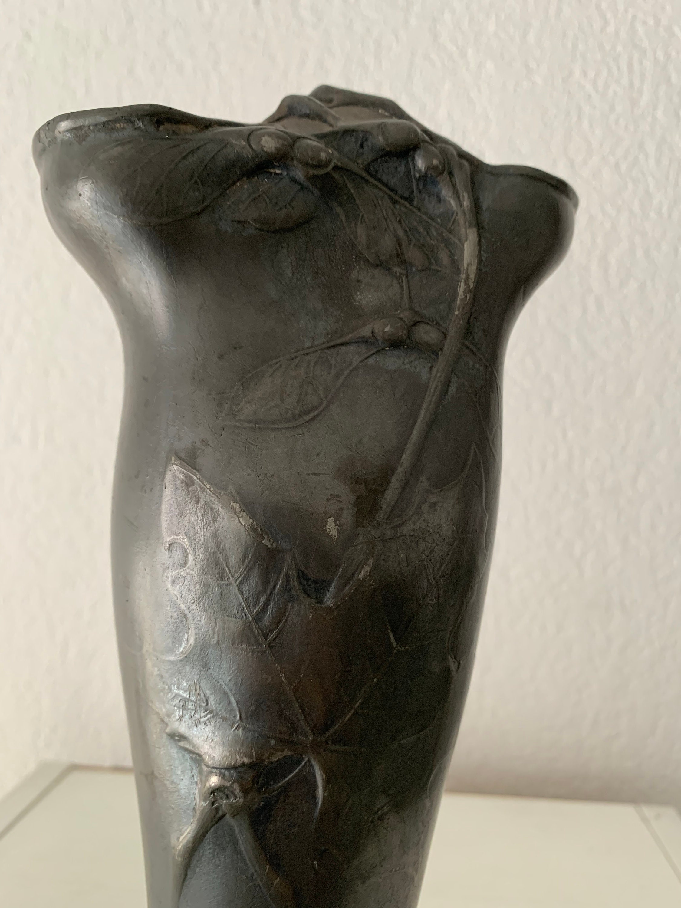 置物 levain Kayserzinn Art Nuveau Pewter Vase - Early Number 4067 Dates