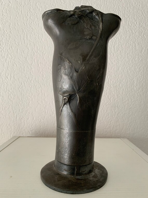 置物 levain Kayserzinn Art Nuveau Pewter Vase - Early Number 4067 Dates