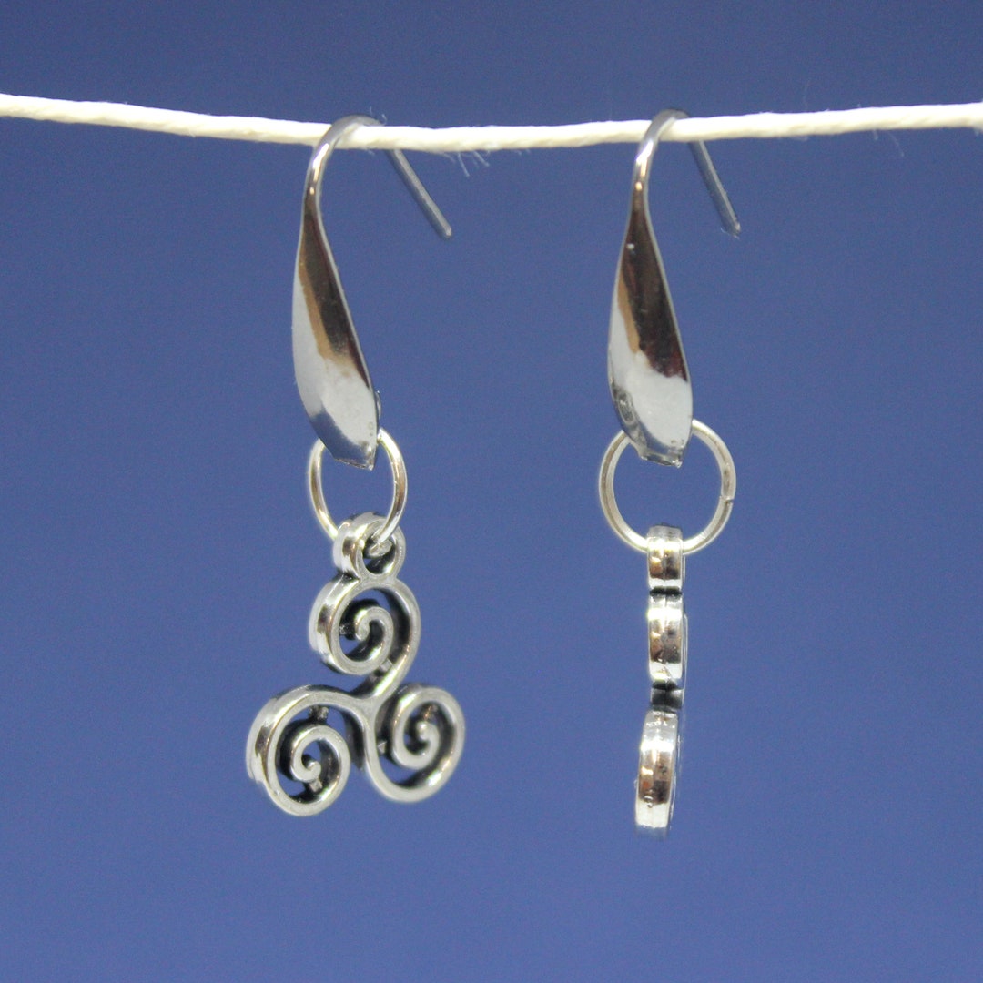 Boucles d'oreilles Noeud Celte en argent 925 ornées de boules en améthyste