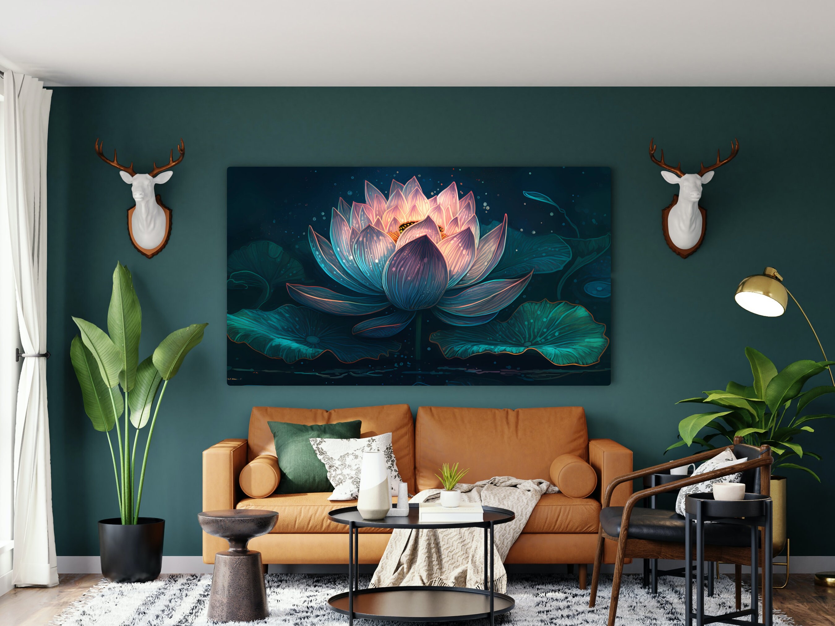 Lotus Flower Wall Art Printable Lotus Flower Canvas Design - Etsy