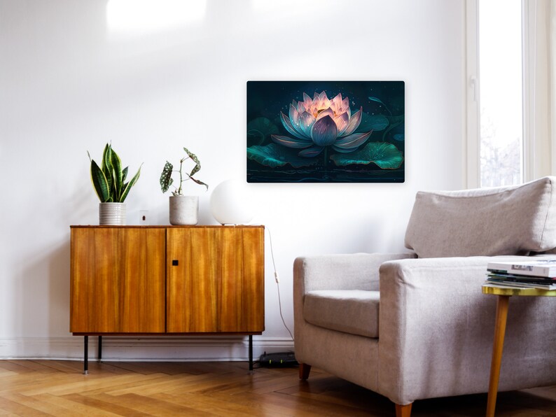 Lotus Flower Wall Art Printable Lotus Flower Canvas Design Etsy