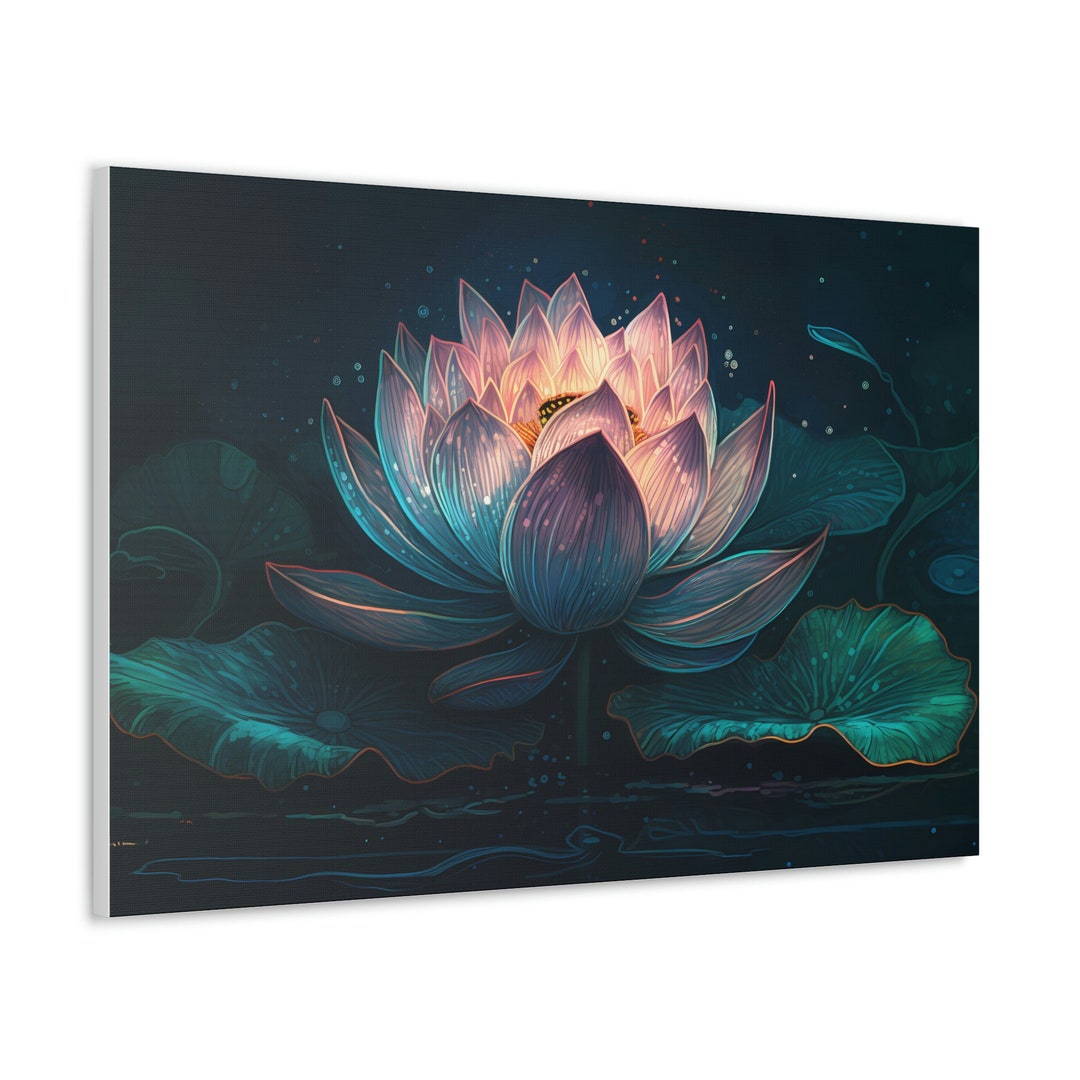 Lotus Flower Wall Art Printable Lotus Flower Canvas Design - Etsy