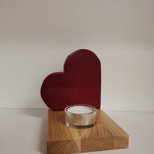 Wooden heart with tealight