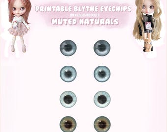 Chips para ojos de muñeca Blythe - Imprimibles de 14 mm