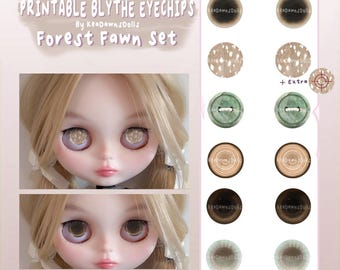 Blythe Doll Eye Chips - Forest Fawn Set - Printable