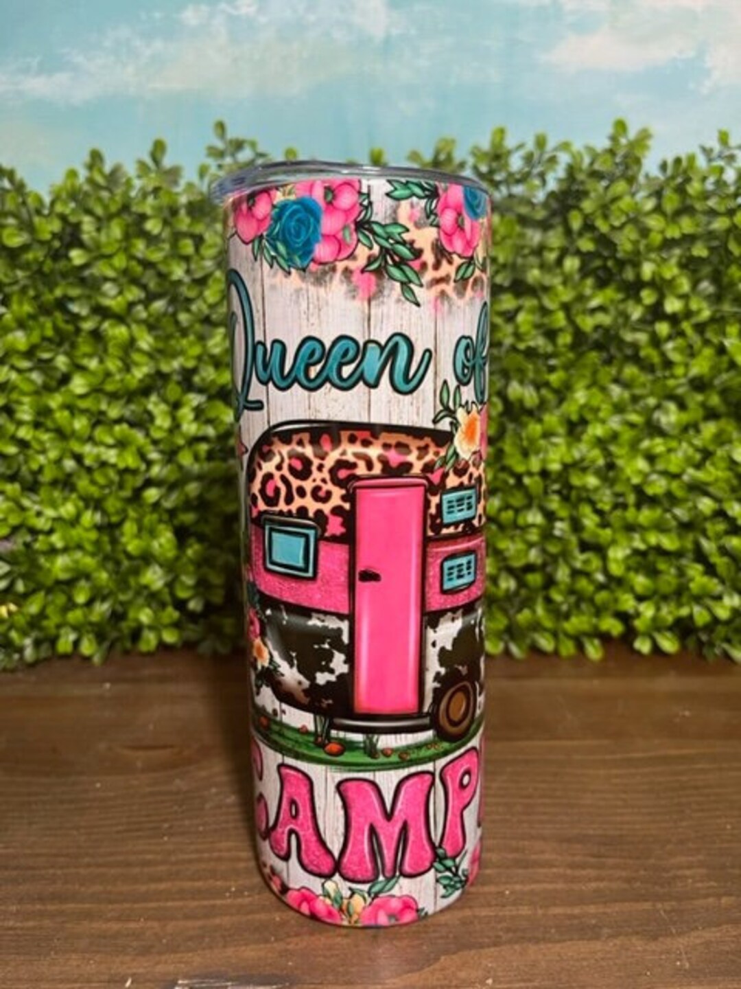 Queen of the Camper 20 Oz Tumbler/ Camping Tumbler/ Camper Tumbler