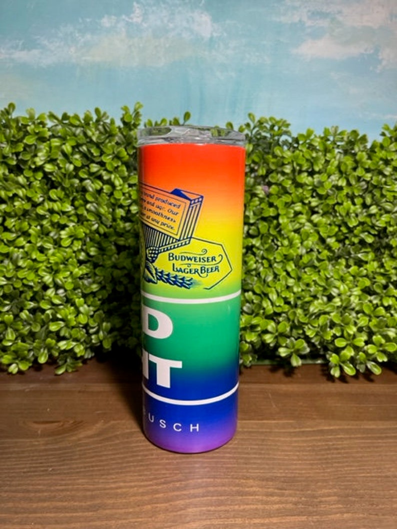 Rainbow Beer Can/rainbow Bud Light/beer Tumbler/ Bud Light/ Etsy
