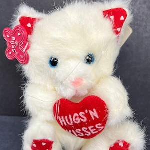Kitty Cat stuffed animal, Hugs and Kisses Cheer Friends, Plush, Vintage, Brand New,  Never Used, Ages 3