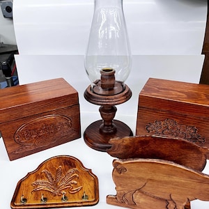 Hahn und Schwein Holz Serviettenhalter, Vintage, Brandneu, Nie Benutzt