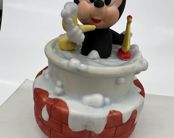 Spieluhr Micky Maus spielt " Spieluhr ""Row your Boat"", Vintage 1980er Jahre, neu, nie benutzt."