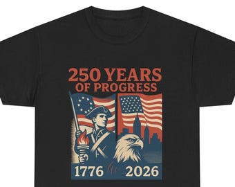 Maglietta patriottica per il 4 luglio: celebra i 250 anni dell'America, maglietta per il Giorno dell'Indipendenza, Quattro Luglio, stile vintage, libertà, unisex, cotone pesante