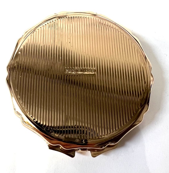Vintage Compact From Japan – Black & Gold Floral Pattern