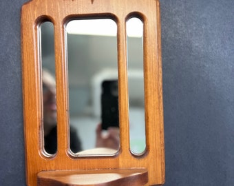 Wooden mirror Vintage Wood Entryway Mirror with Shelf. New Never Used