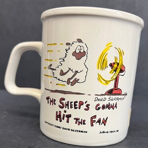 羊のユーモラスなコーヒーマグ 羊が大騒ぎになる、ヴィンテージコーヒーマグ - 新品