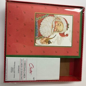 Cartões de Natal Jolly Santa cachimbo Vintage anos 80 20 cartões 21 envelopes