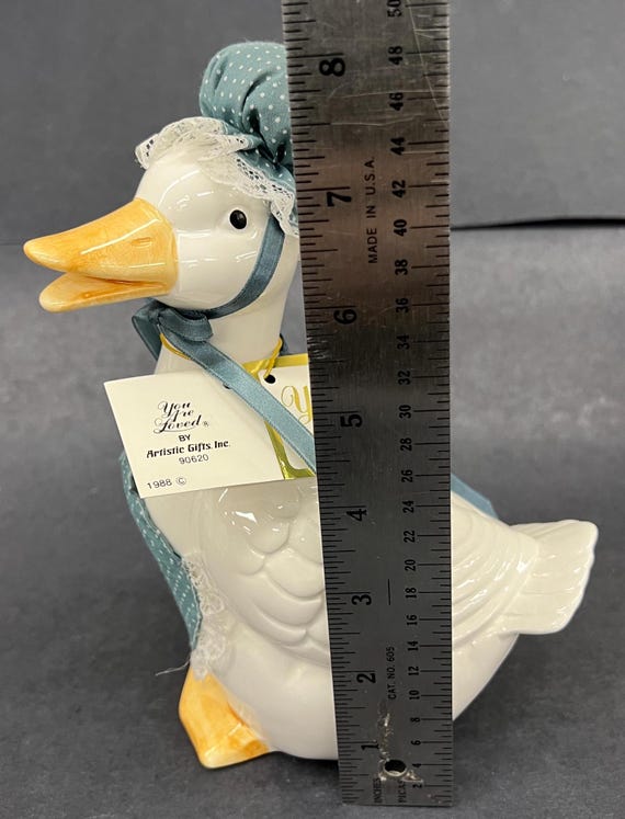 Artistic Gifts Duck With Apron and Bonnet, 2 Sizes, Brand New